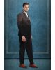 Black Heavy Beadsworked Polyester Viscose Tuxedo Set