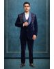 Navy Blue Tuxedo, Crafted With Luxurious Velvet, The Pack Includes A Blazer, Waistcoat, Shirt, Trouser For Stylish Look