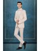 Elegant Ivory Beige 3-Piece Tuxedo Suit with Bow Tie