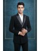 Black Double Breasted Classic Grooms Tuxedo