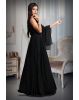 Black Colour Gerorgette Gown With Heavy Work And Single Sleeve In Fall Drape With Stone Work Detailing