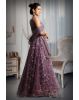 Purple Colour Heavy Stone work Net Sleeveless Gown With Exquisite Detailing