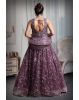 Purple Colour Heavy Stone work Net Sleeveless Gown With Exquisite Detailing