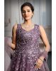 Purple Colour Heavy Stone work Net Sleeveless Gown With Exquisite Detailing