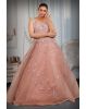 Peach color umbrella heavy work gown