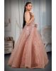 Peach color umbrella heavy work gown