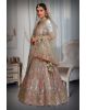 Turquoise blue sequins embroidery work net lehenga