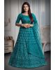Blue jarkan stone work lehenga
