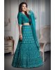Blue jarkan stone work lehenga