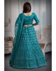 Blue jarkan stone work lehenga