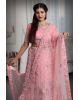 Peach pink embroidery work lehenga