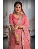 pink Double shade embroidery work lehenga