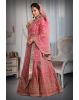 pink Double shade embroidery work lehenga