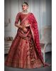 Maroon banarasi Brocade lehenga