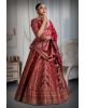 Maroon banarasi Brocade lehenga