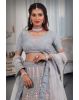 Gray embroidery work lehenga