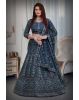 Blue silver lace & sequins work lehenga