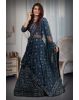 Blue silver lace & sequins work lehenga