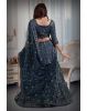 Blue silver lace & sequins work lehenga