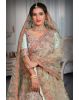 Turquoise blue sequins embroidery work net lehenga
