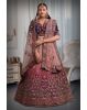 pink & purple embroidery double shade lehenga