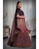 pink & purple embroidery double shade lehenga