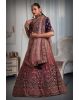 pink & purple embroidery double shade lehenga