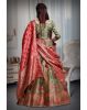 Green multi colour banarasi jarkan work lehenga