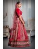 Dark pink &  light pink heavy embroidery velvet lehenga