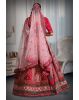 Dark pink &  light pink heavy embroidery velvet lehenga