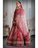 Dark pink &  light pink heavy embroidery velvet lehenga