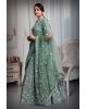 Cadet blue sequins & beads work lehenga