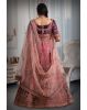 Pink & purple embroidery jarkan work lehenga