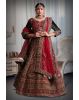 Maroon & Green big ghera work lehnga
