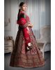 Maroon & Green big ghera work lehnga