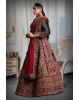 Maroon & Green big ghera work lehnga