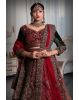 Maroon & Green big ghera work lehnga