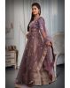 Violet golden embroidery & jarkan ston ework lehenga