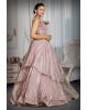 mauve colour heavy work crushed drapping  gown
