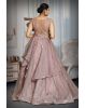 mauve colour heavy work crushed drapping  gown