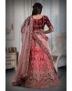 Dark pink & Maroon combination heavy embroidery lehenga