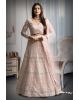 Pastel pink heavy thread work and jarkan work lehenga