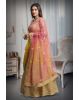 Yellow Colour Sleeveless Lehenga With Detailed Sequin Work , Jarkan Work And Embroidery And Contrast Colour Dupatta