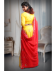 Cut Beads Handworked Yellow Lehenga Skirt With Minimal Design Blouse And Handworked Red Dupatta