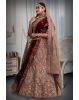 Chiku colour heavy embroidery jarkan work lehenga