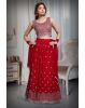 Minimalist Rani Pink Georgette Lehenga Embellished With Sequin Work