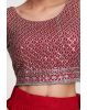 Minimalist Rani Pink Georgette Lehenga Embellished With Sequin Work
