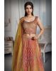 Orange And Yellow Ombre Shaded Lehenga With Heavy Embelishment Of Threadworks