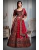 Rani Pink Colour Heavy Embroidery Jarkan Work  Velvet Lehenga