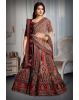 Maroon And Ivory Heavy Embroidered Velvet Lehenga With Maroon Blouse And Double Dupattas